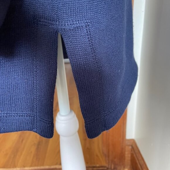 LANDS' END SPORT Tunic Sweatshirt Funnel Collar Fleece Lined Navy Medium - Picture 6 of 16